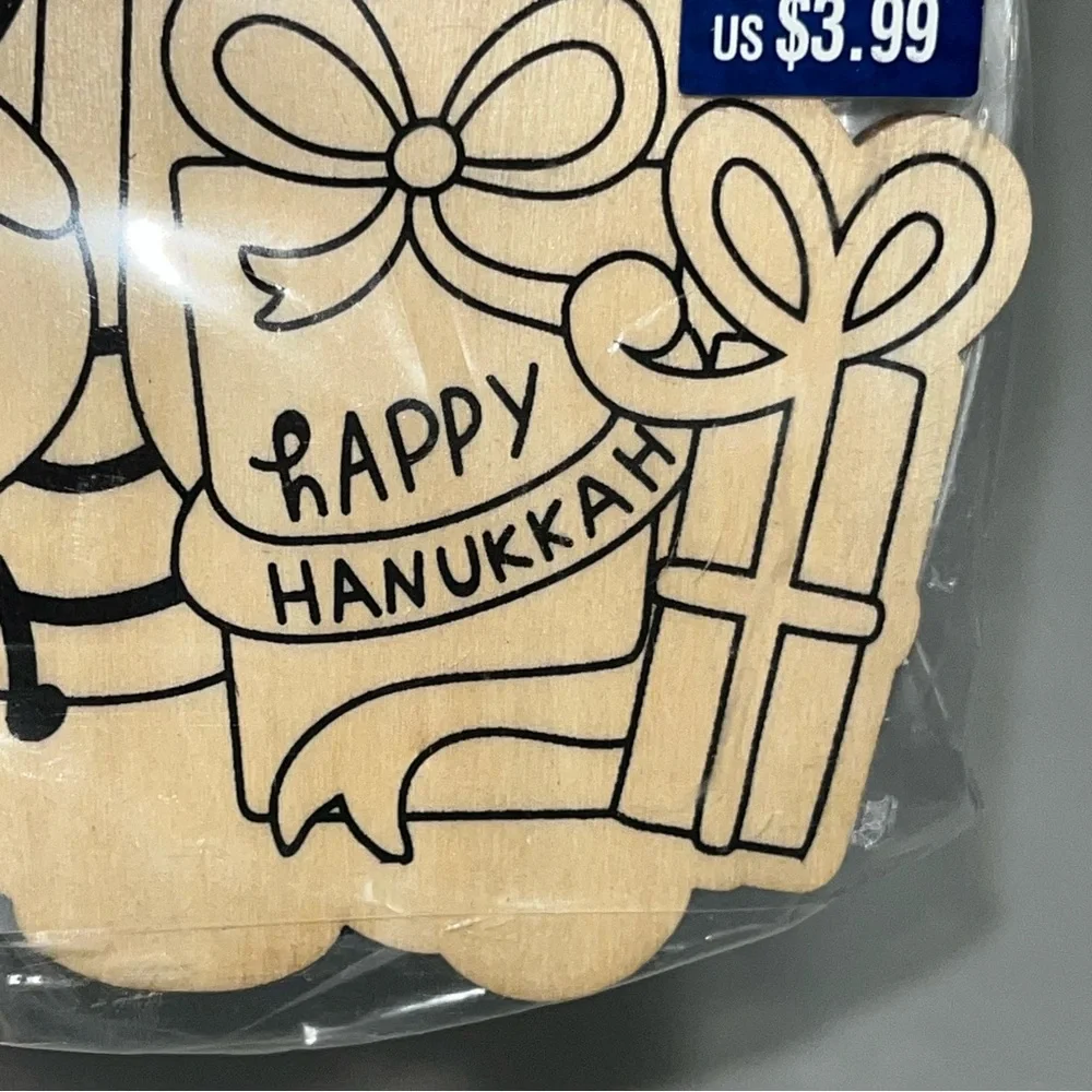 Hanukkah Wooden Crafts and Hanukkah Wired‎ Ribbon New